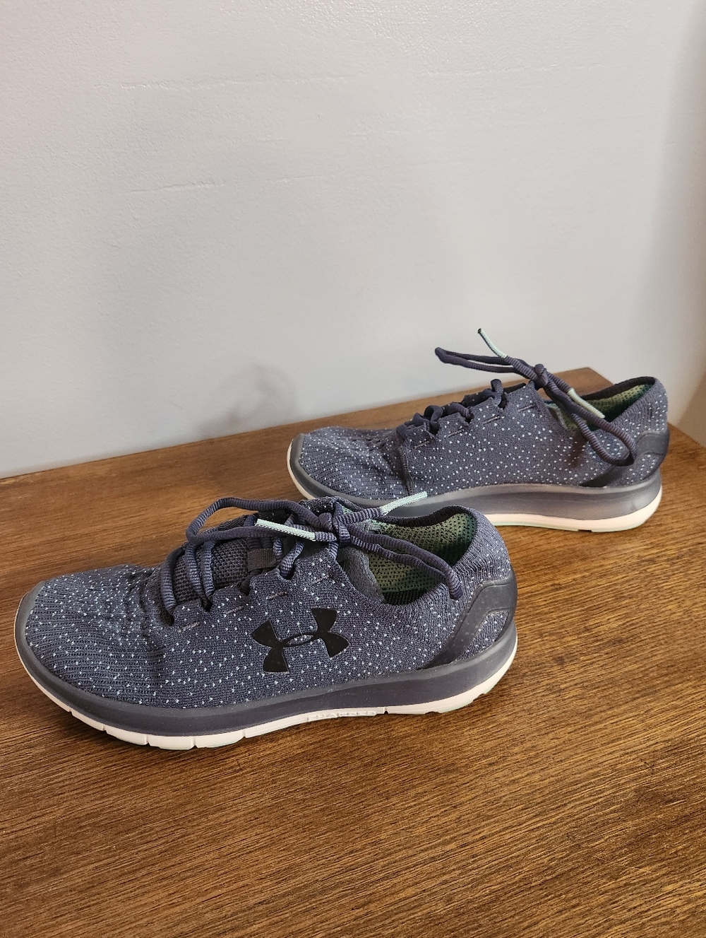 Under Armour Size 9 Womens Speedform Slingride Running Shoe Teal And Dark Blue